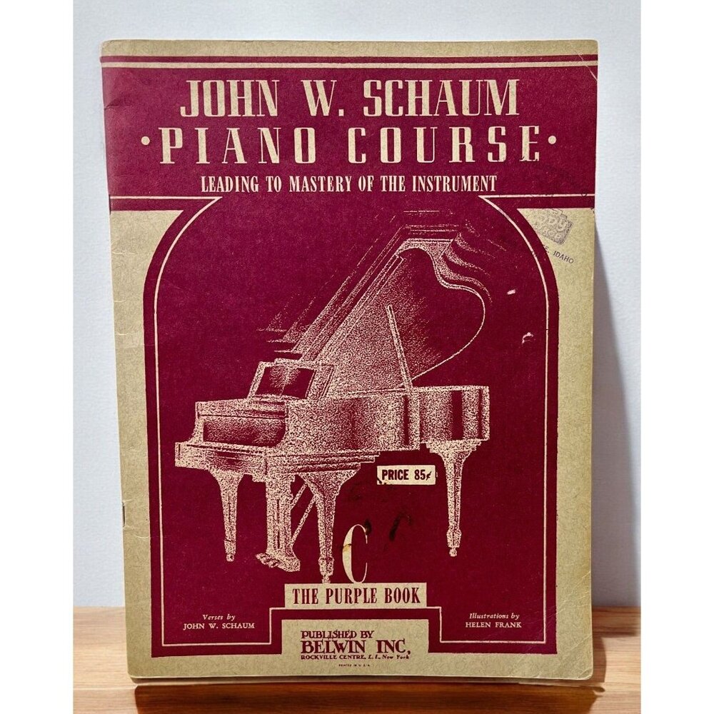 John W Schaum Piano Course C Vintage Sheet Music Songbook The Purple Book 40s